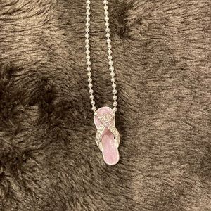 Cute pink flip flop necklace
